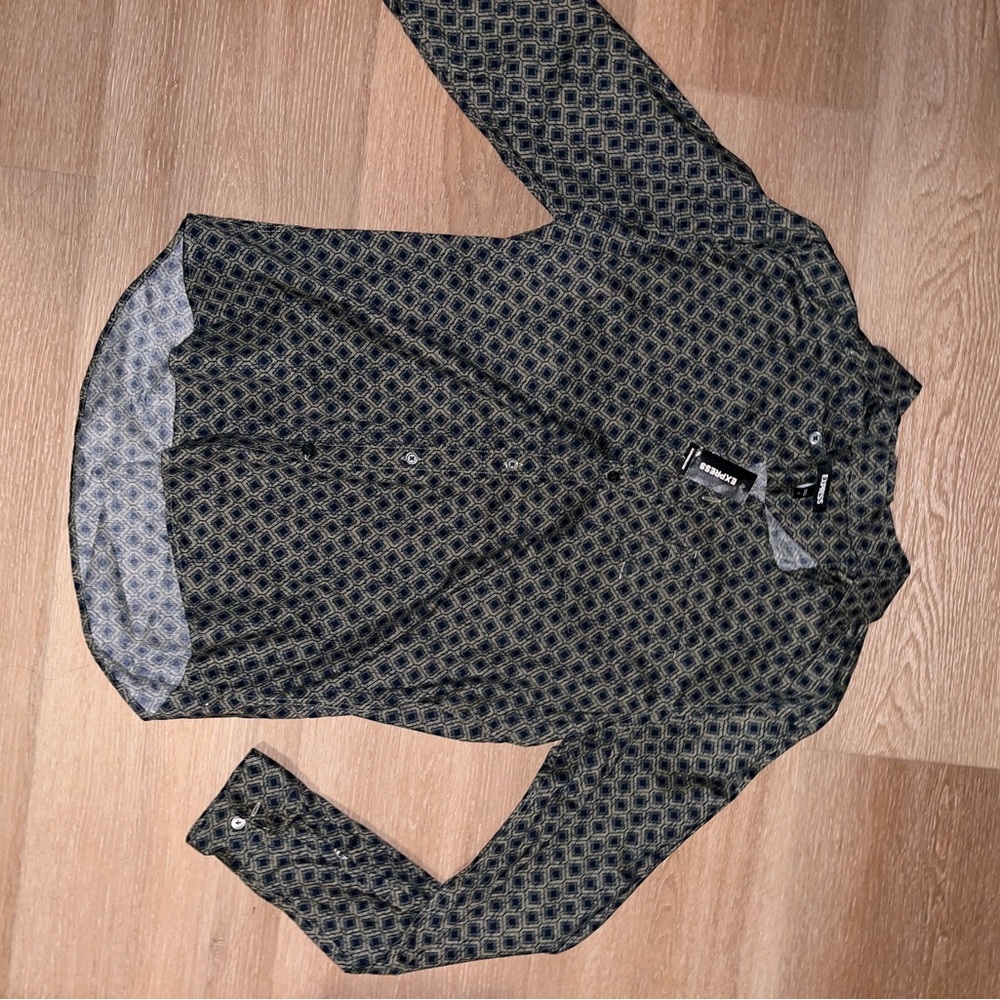 Patterned Button-Up Shirt